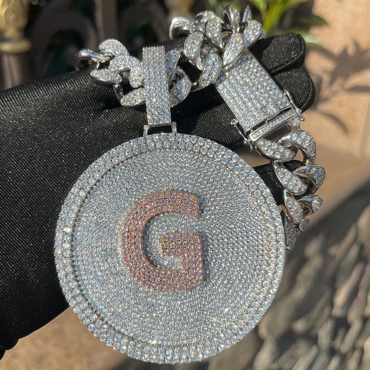 Disc Edition Iced Out Personalized Custom Name Necklace Pendant – Luxury Hip Hop Jewelry for Men & Women - CaratixJewelry